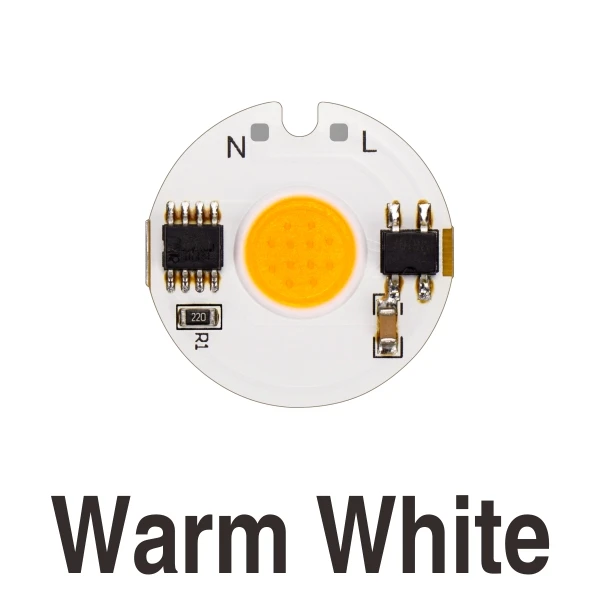 Warm White 5 шт. светодиодный светильник COB 12 Вт, 9 Вт, 7 Вт, 5 Вт, 3 Вт, переменный ток, 220 В, умный IC дневной холодный и теплый белый светильник для выращивания, сделай сам, Светодиодный точечный светильник, прожектор, светильник - Испускаемый цвет: Warm White
