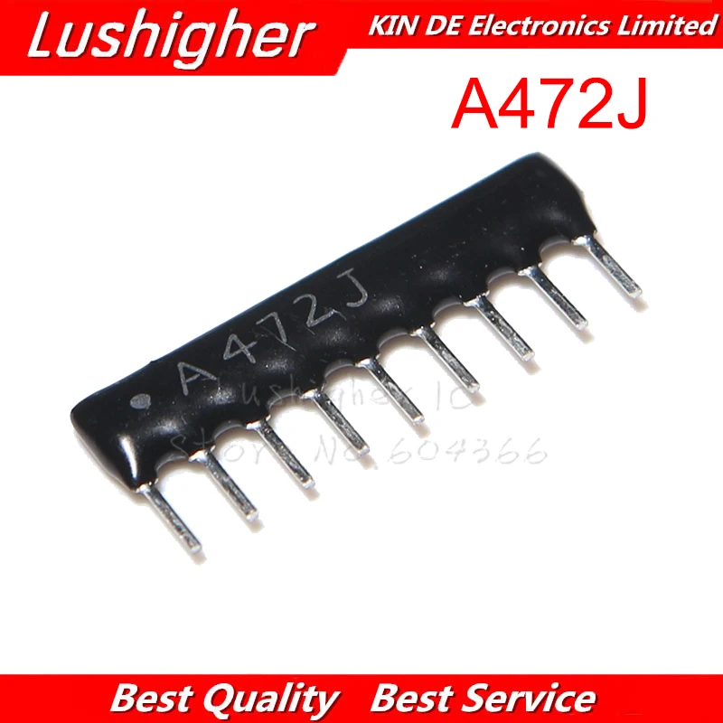 10 шт. 10pin резистор сетевая матрица A10 472JP 4 7 K Ом A472J 2 54 мм 472 г футов|ohm resistor| |