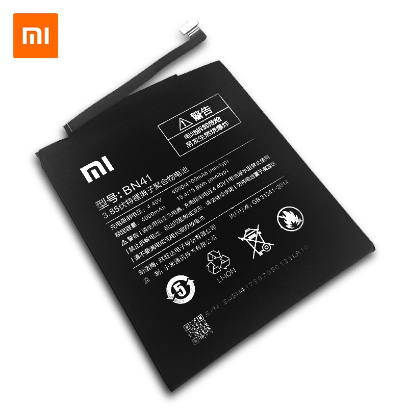 Xiao Mi Оригинальные аккумуляторы для мобильных телефонов BN41 Xiaomi Redmi Note 4 Hongmi Note4