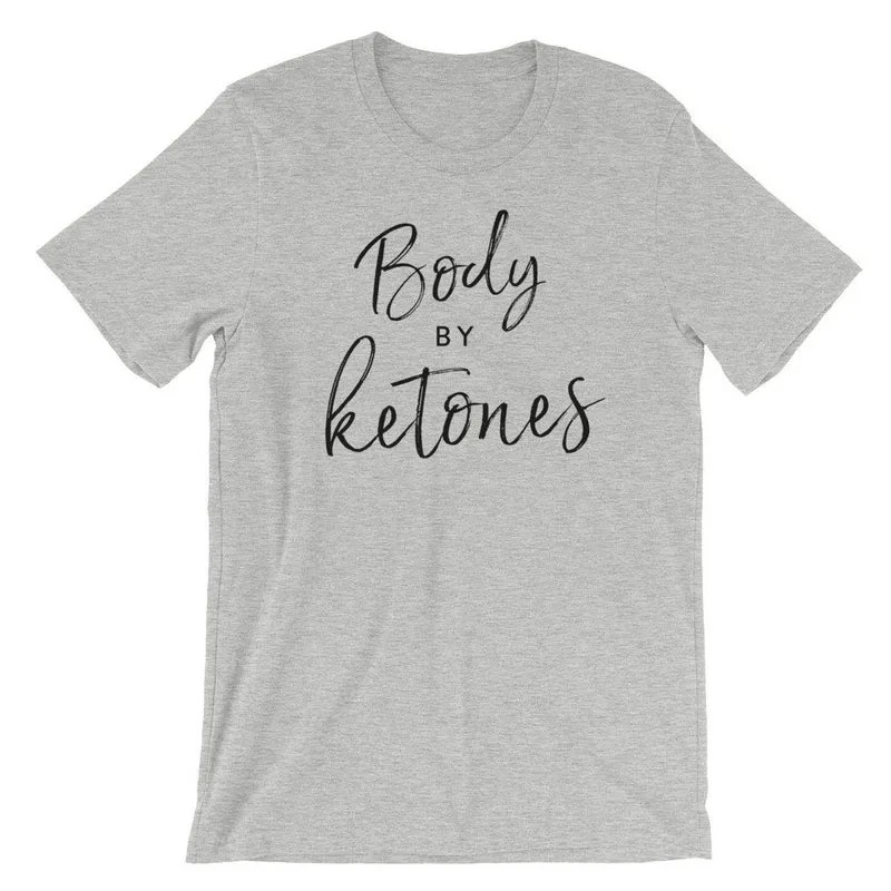 Женская футболка с надписью Body By Ketones повседневная принтом кетонов в стиле
