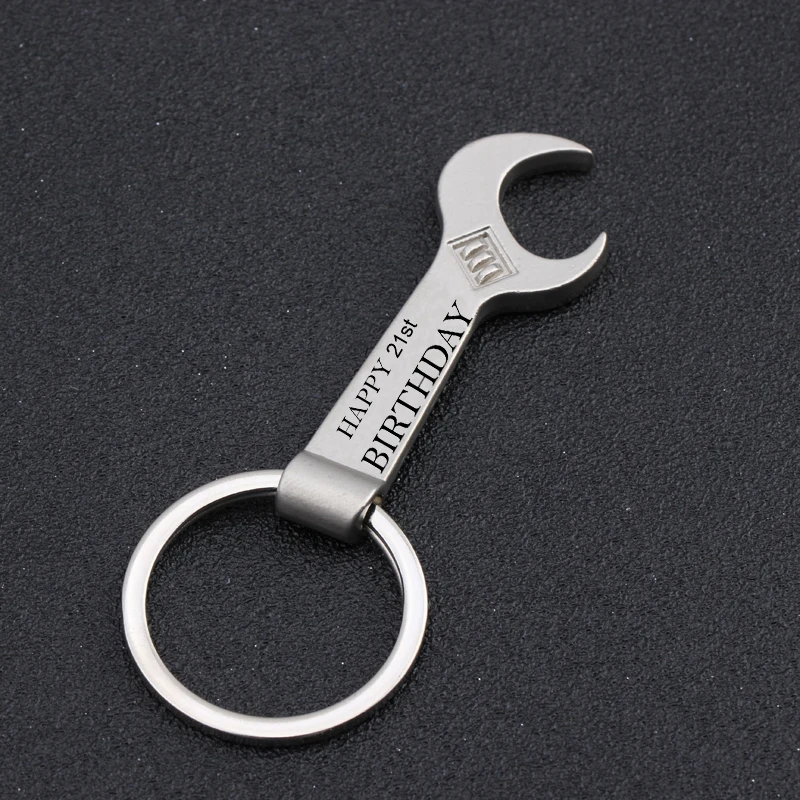 Custom Age Wrench Bottle Opener Keychain Engraved Happy Birthday High Quality Key Holder Keyring Friends Gifts | Украшения и