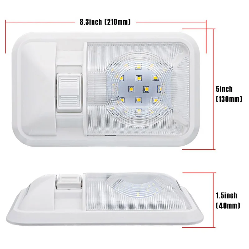 

Car LED Interior Dome Light Warm White Ceiling Lamp for 12V Camper Motor Home RV Marine Boat