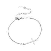 rose gold stainless steel cross bracelet women fashion gift for