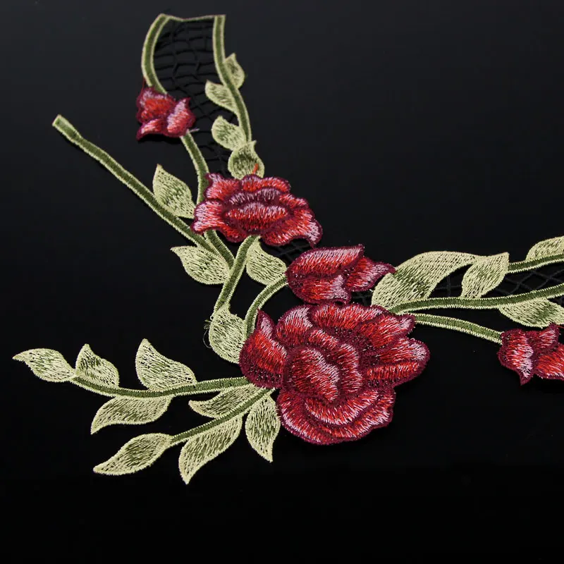 1 шт. Вышитый цветочный вырез воротника отделка одежды шитье полиэстер Кружевная