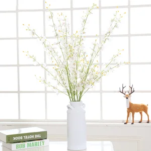 Искусственные цветы орхидеи 5 веток Высокое качество шелк Oncidium Hybridum танцы-кукла Орхидея для дома Свадьба сад Декор A1050