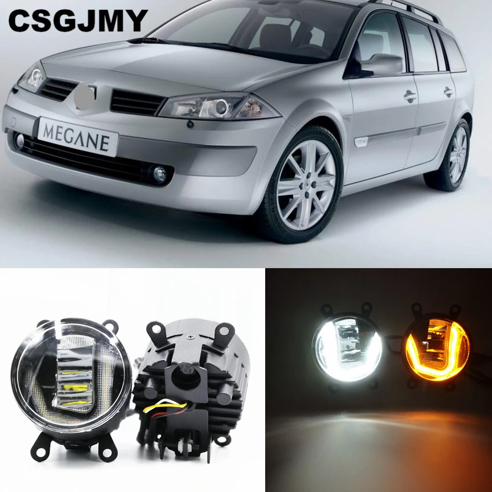 CSGJMY 3 в 1 функции авто светодиодный для Renault Megane 2 II DRL Дневной светильник