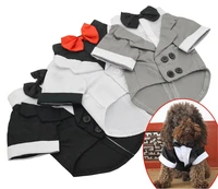 new pet clothes puppy shirt dog wedding tuxedo western style suit with bow tie apparel clothing for dogs coat free shipping