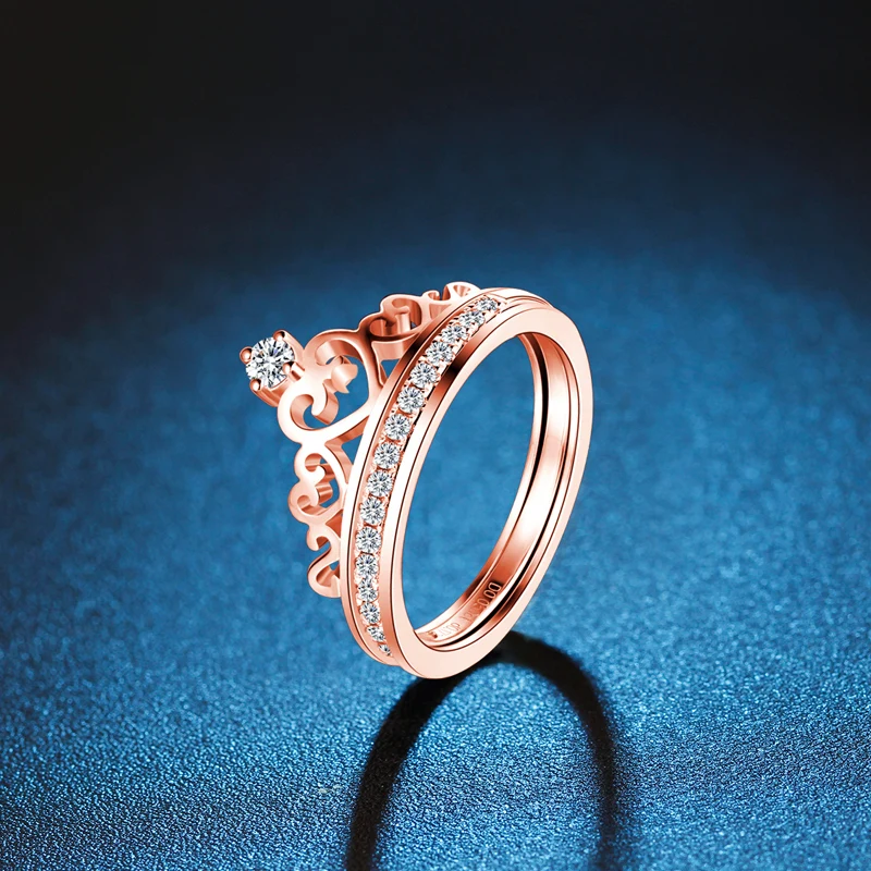 ZHJIASHUN Классические свадебные кольца с натуральным бриллиантом 0.1CT для женщин 18k 585