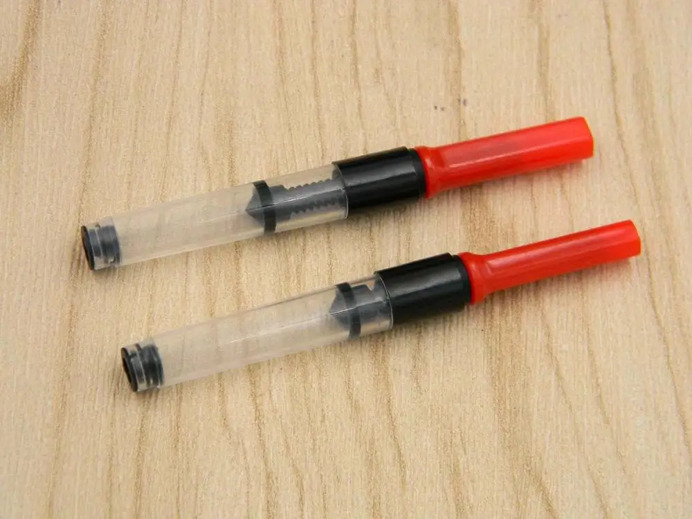 2PC Converter Классическая Серебристая прозрачная пластиковая перьевая ручка EF - Цвет: 2PC Converter