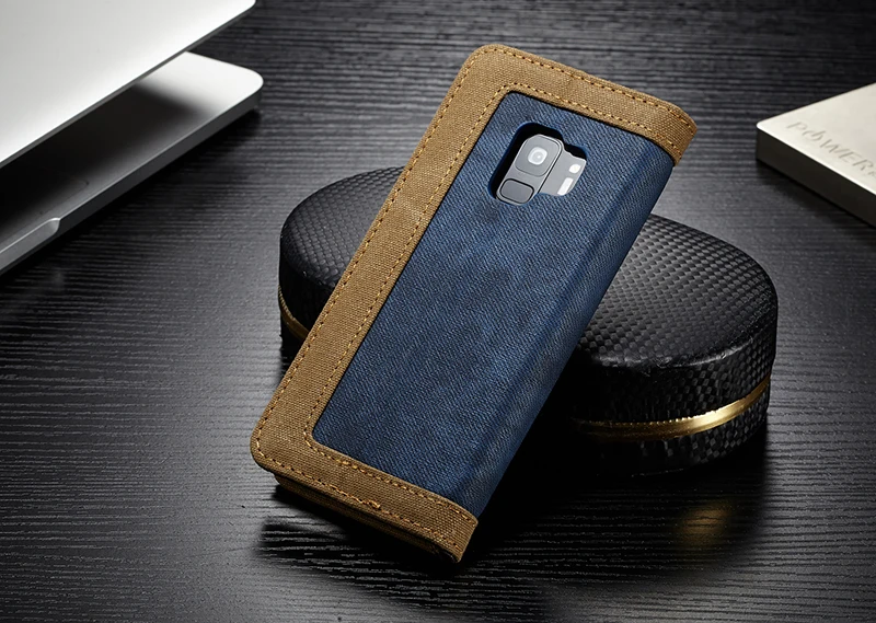 Чехол-книжка Me для samsung Galaxy S10, S9, S8 Plus, S10E, роскошный джинсовый холщовый чехол-кошелек для samsung Note 10, 8, 9, S6, S7 Edge, чехол