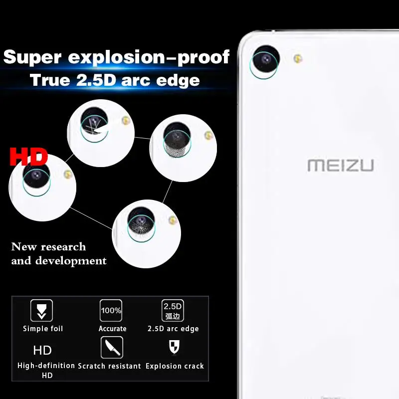 Подлинная задняя камера Объектив Закаленное стекло пленка для Meizu U10 U680H U20 U685H