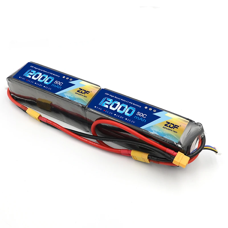 ZDF RC Lipo 6S аккумулятор 22,2 V 12000mAh(2x3 S 11,1 v 6000mAh 50C) 50C Burst 100C для вертолета радиоуправляемого дрона квадрокоптера Номинальная мощность 5,0/5
