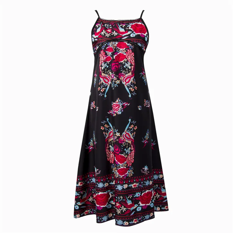 Богемный Для женщин Лето Boho шифон рукавов Холтер спинки вечернее Пляжные наряды