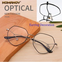 polygon earring decoration frame custom made prescription optical lenses or photochromic gray brown lenses 0 0 5 1 to 6