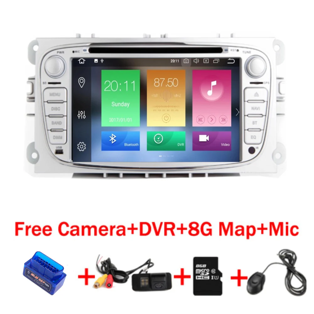 Автомобильный DVD плеер 4 Гб + 32 ГБ Android 8 1 для FORD Focus Max Mondeo с Wi Fi 4G Bluetooth радио RDS