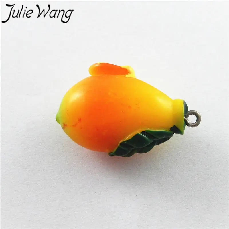 Julie Wang 5 шт. подвеска из смолы манго персик фрукты серьги фурнитура для