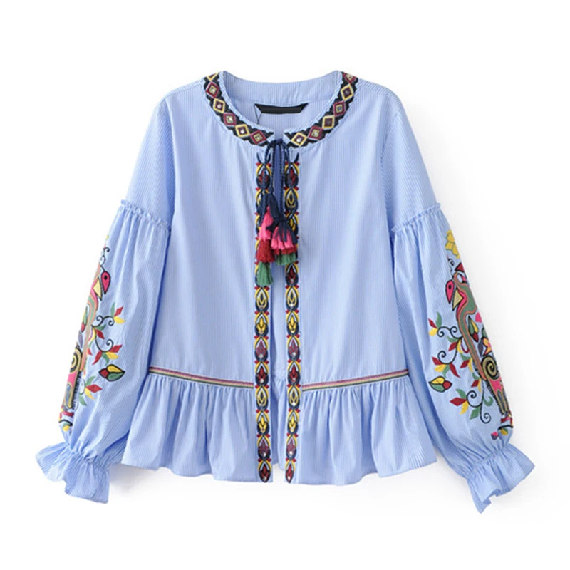 2017 Для женщин Этническая Вышивка куртка кисточкой Кружево до O Средства ухода за