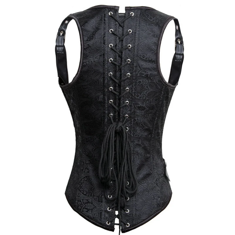 Черный корсет майка в стиле стимпанк|underbust corset vest|corset vestunderbust |