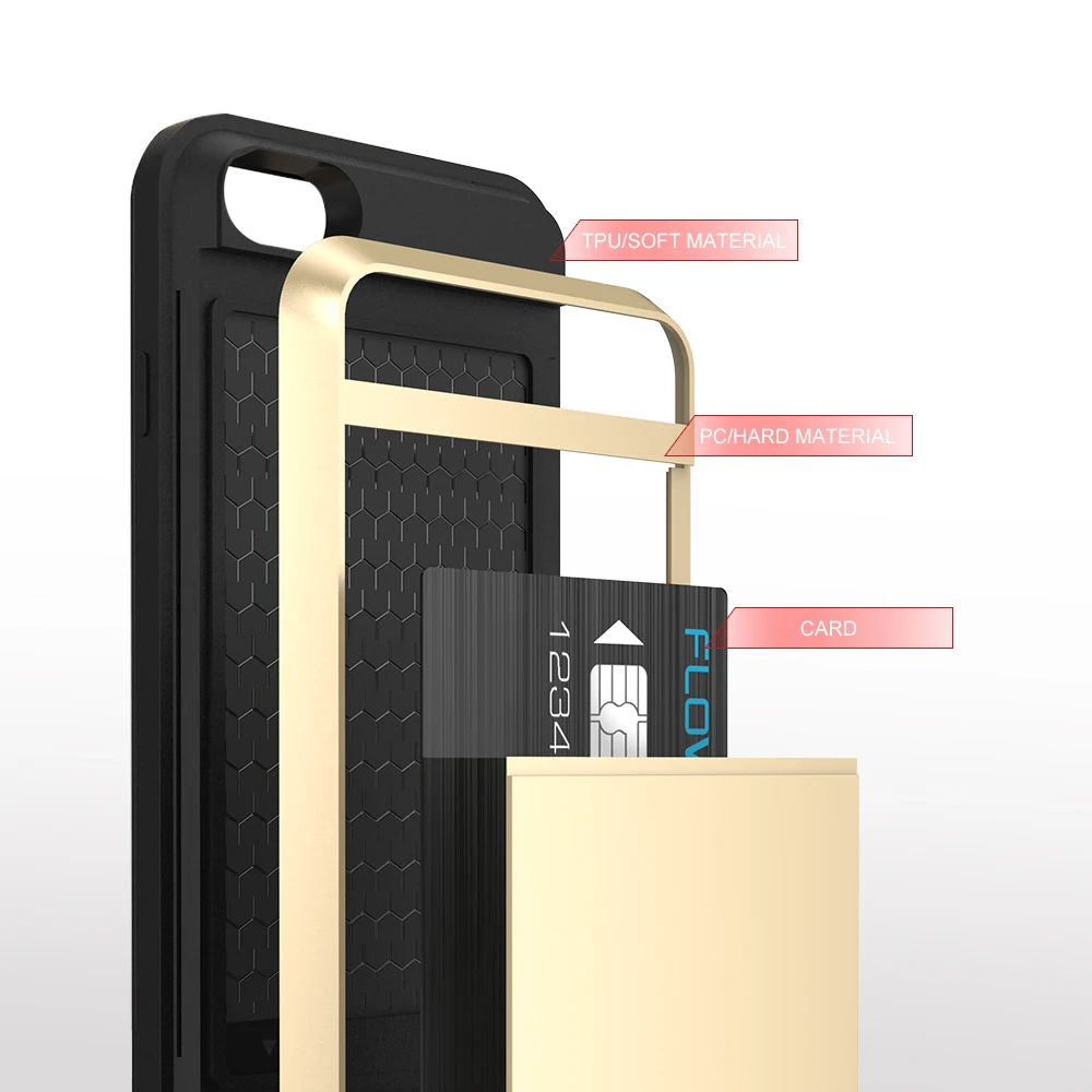 KISSCASE чехол для iPhone 5 5s SE держатель карт ударопрочный жесткий 5C 4S 6 7 8 X S R
