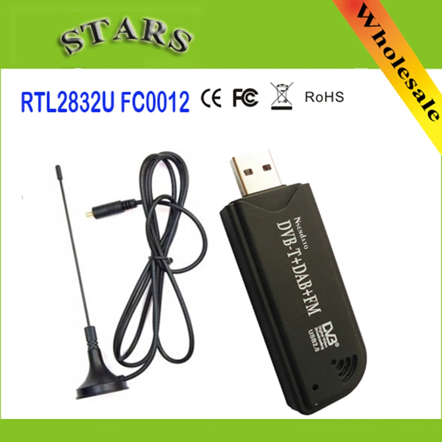 USB2.0 DAB FM DVB T RTL2832U FC0012 SDR RTL Dongle цифровой ТВ тюнер приемник IR Remote с антенной