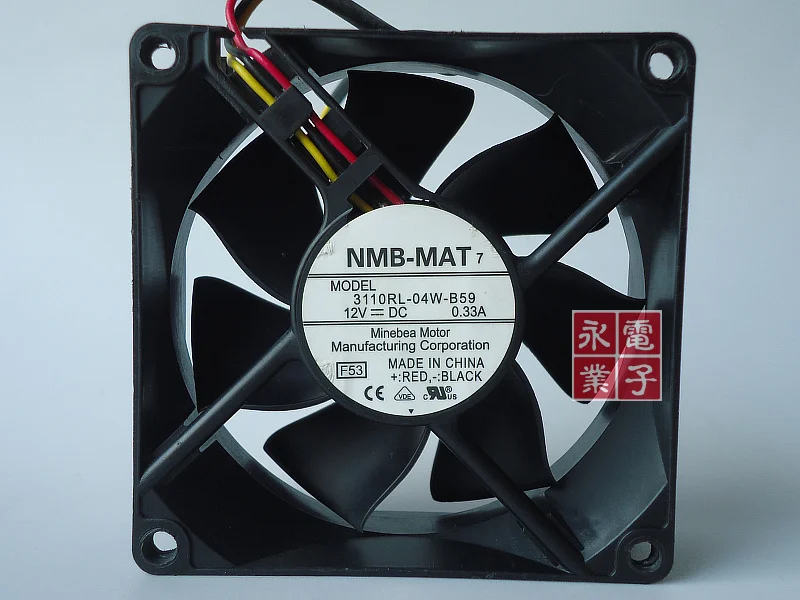 NMB MAT 3110RL 04W B59 F53 DC 12V 0.33A 80x80x25 мм 3 Провода Сервер вентилятор охлаждения|Кулеры и