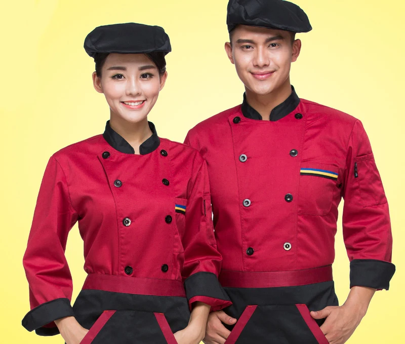 Cooking uniforms long - sleeved suits hotel restaurant Houchu clothing catering services staff clothes autumn and winter | Тематическая