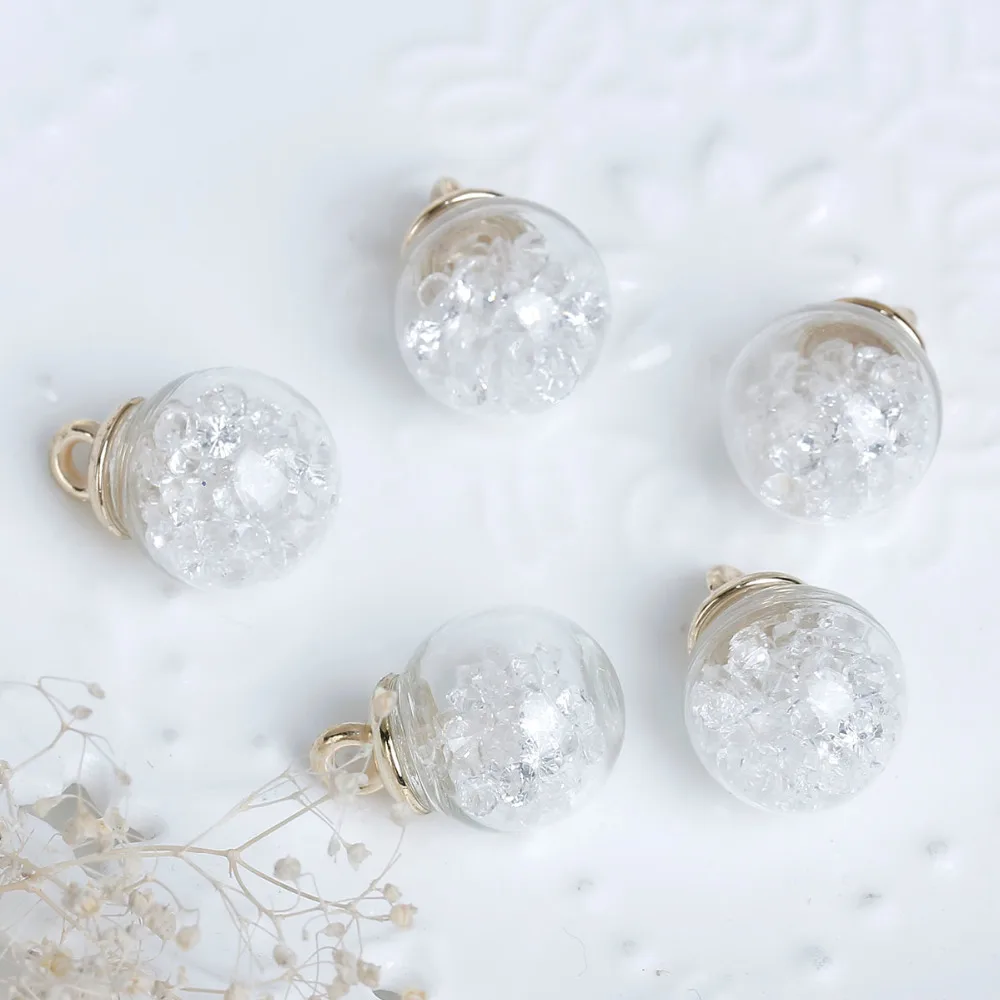 10 шт. прозрачные стеклянные подвески в виде бутылки с шариками 22x16 22x15 мм|pendant
