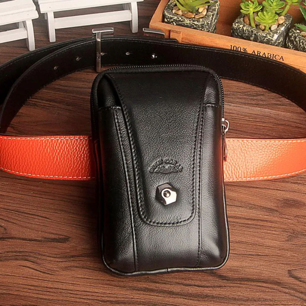 Новинка 100% модная мужская поясная сумка из натуральной кожи новая военная