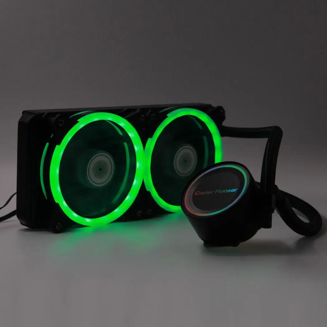 Интегрированное водяное охлаждение процессора теплоотвод 240 RGB AURA черный