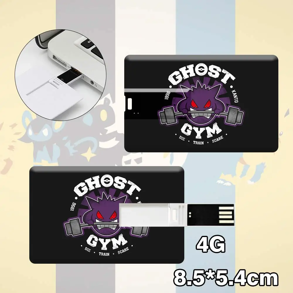 Suncomics Gengar Pikachu 4 Гб Pendrive Кредитная карта Форма Водонепроницаемый USB флеш