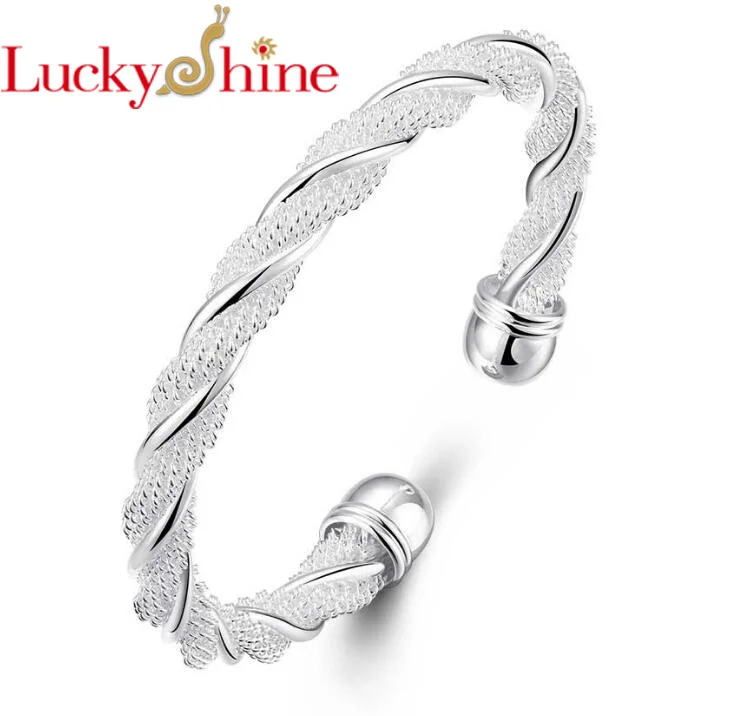 Luckyshine Лидер продаж сувениры Vintage 925 Открытые регулируемые браслеты России