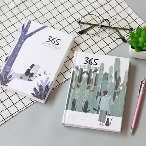 Оригинальный годовой планировщик, внутренняя страница 365 дней, ежемесячный ежедневник, дневник, блокнот, розовый