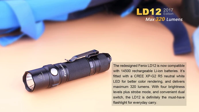2017 Новый Fenix LD12 CREE XP-G2 R5 нейтральный белый светодиодный фонарик 320 люмен AA/14500 |