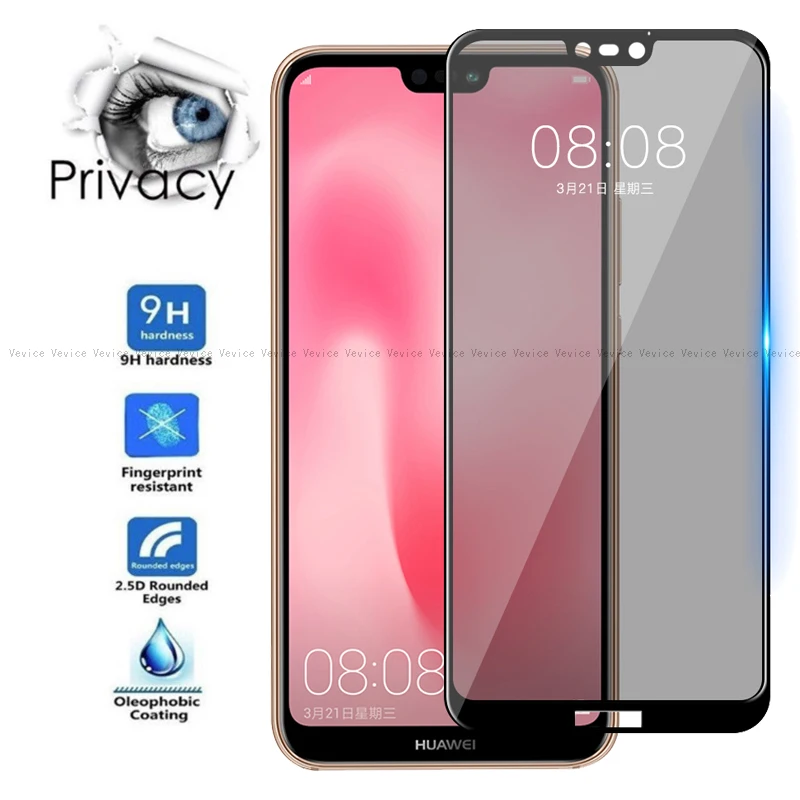 Защита экрана для Huawei Honor 8X 10 View 20 P30 P20 Mate Lite Pro Nova 4e Y9 2019 анти-шпионское закаленное