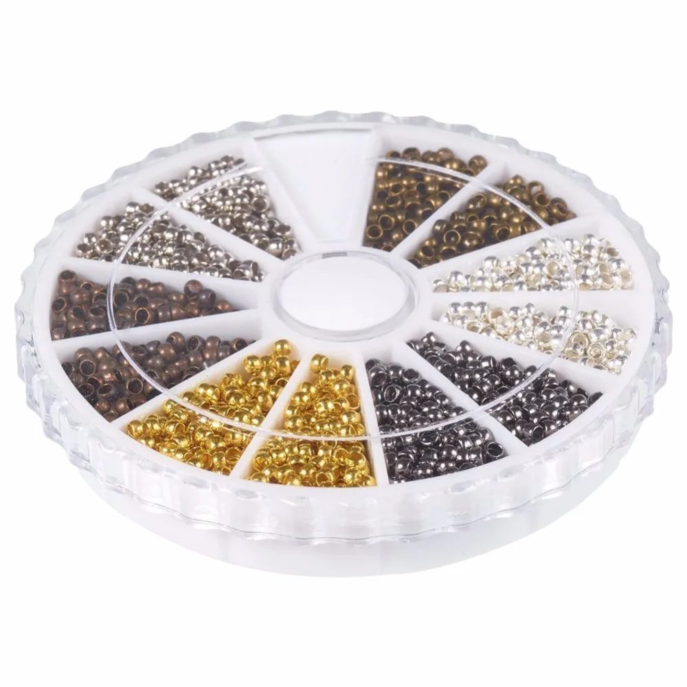 3000 pcs/set 6 Colors Mixed Tube Crimp End Beads 2mm Loose Spacer Caps for Jewelry Making | Украшения и аксессуары