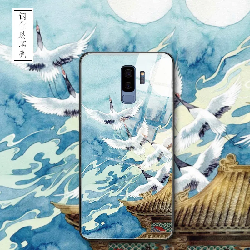 Phone Case For Samsung Galaxy A40 A50 A60 A70 A6S A8S S7 S8 S9 S10 S6edge Plus Lite Note 8 9 Tempered Glass Japanese Arts Cover |