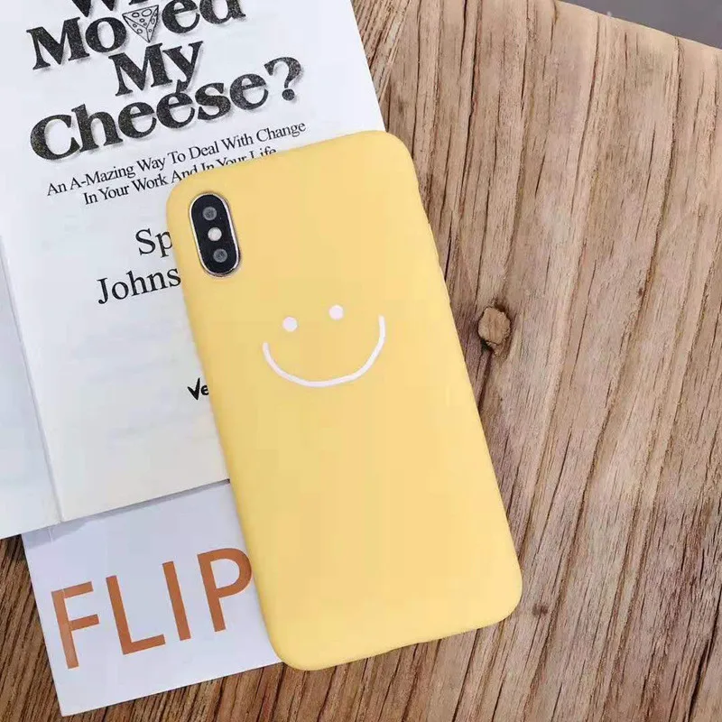 GYKZ простой мультяшный чехол с изображением смайлика для iPhone 8 XS MAX XR X 6 6s Plus
