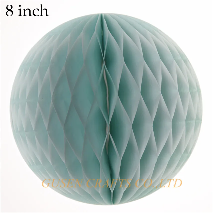 LIGHT BLUE Год, китайские бумажные сотовые шары, фонарики, помпоны для свадьбы, дня рождения, вечеринки, домашний декор, топы, 8 дюймов, 20 см, серые шары - Цвет: LIGHT BLUE