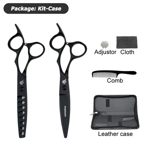 6049 Kit Case Univinlions 6 дюймов Janpan стальные профессиональные ножницы для стрижки волос Парикмахерские филировочные ножницы парикмахерские Парикмахерские ножницы набор - Цвет: 6049 Kit Case