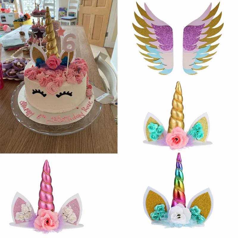 

Rainbow Unicorn Cake Topper Birthday Cake Toppers Kids Favor Cake birthday Decoration Cupcake Topper Baby Shower Wedding Decor
