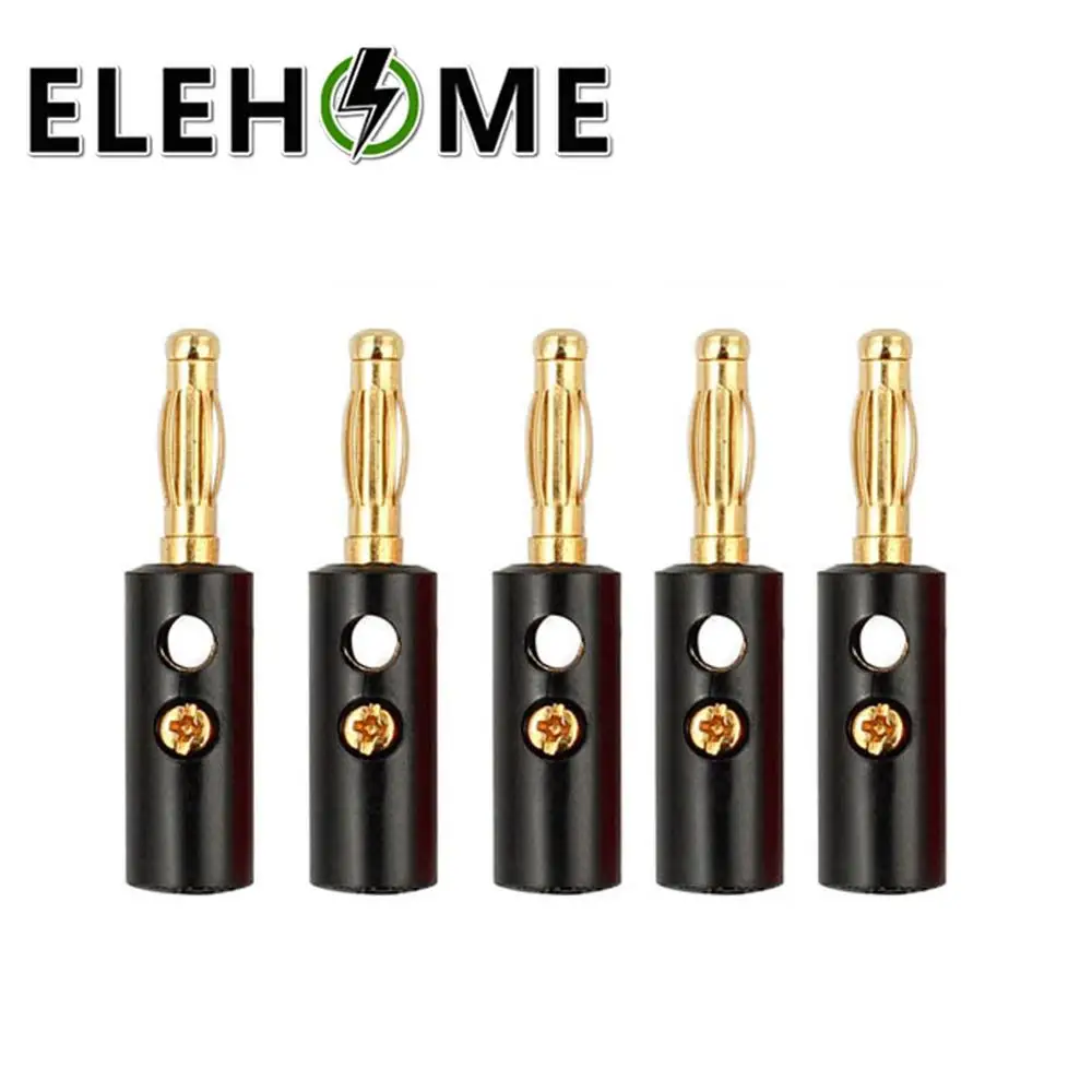 5pcs black 1 шт./5 шт./10 шт. 4 мм черный, красный разъем типа "банан" позолоченная аудио колонка, проводной кабель переходник типа "банан" XF30 - Цвет: 5pcs black