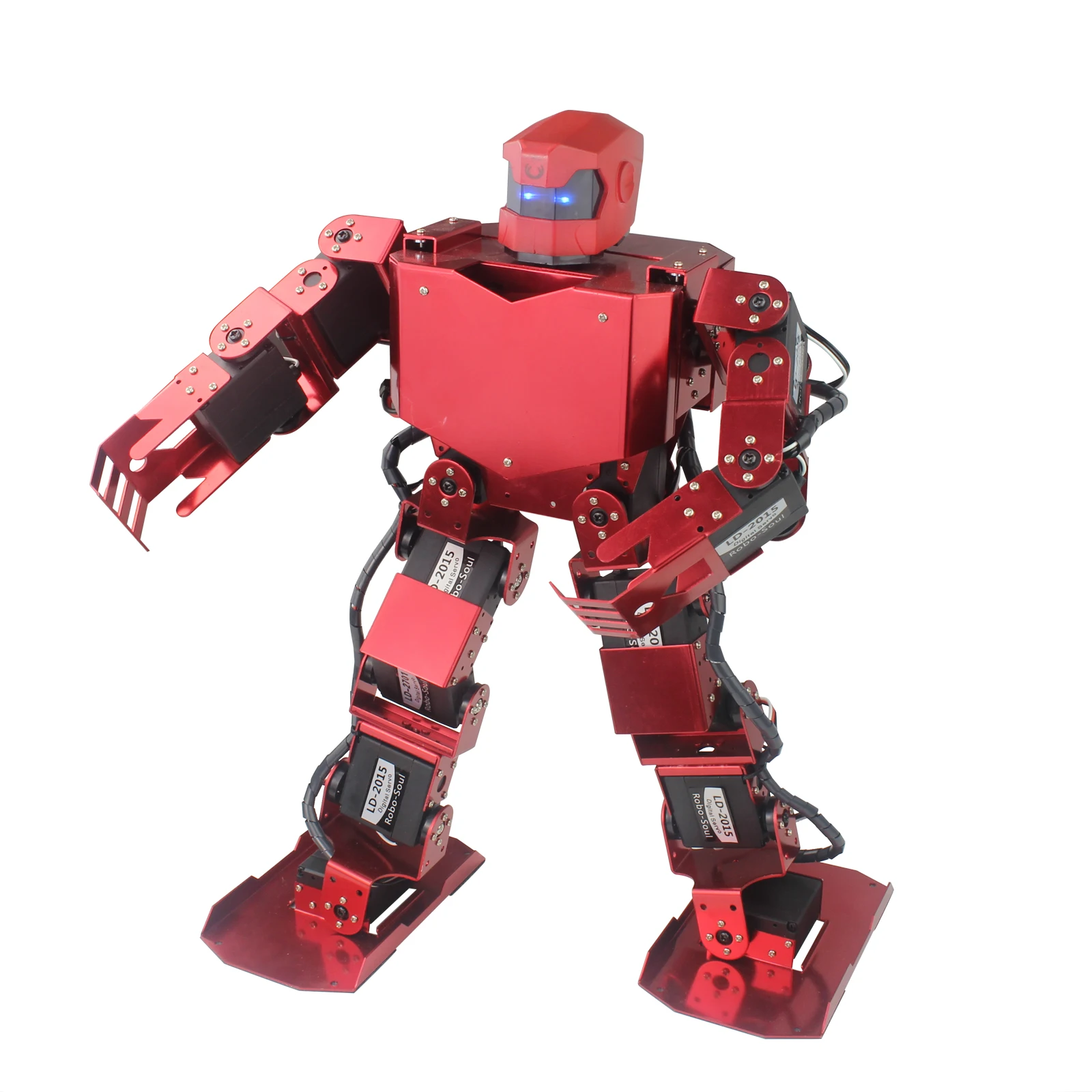 16DOF Robo-Soul H3s Biped Robotics двухногий человеческий робот комплект в алюминиевой раме с сервоприводами и шлемом в разобранном виде olly белый или красный - Цвет: Red