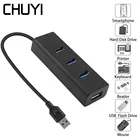 CHUYI Usb 3,0 концентратор 4 порта высокоскоростной Usb3.0 сплиттер адаптер Dc 5 v2a источник питания Порт для ПК Аксессуары для мобильных телефонов