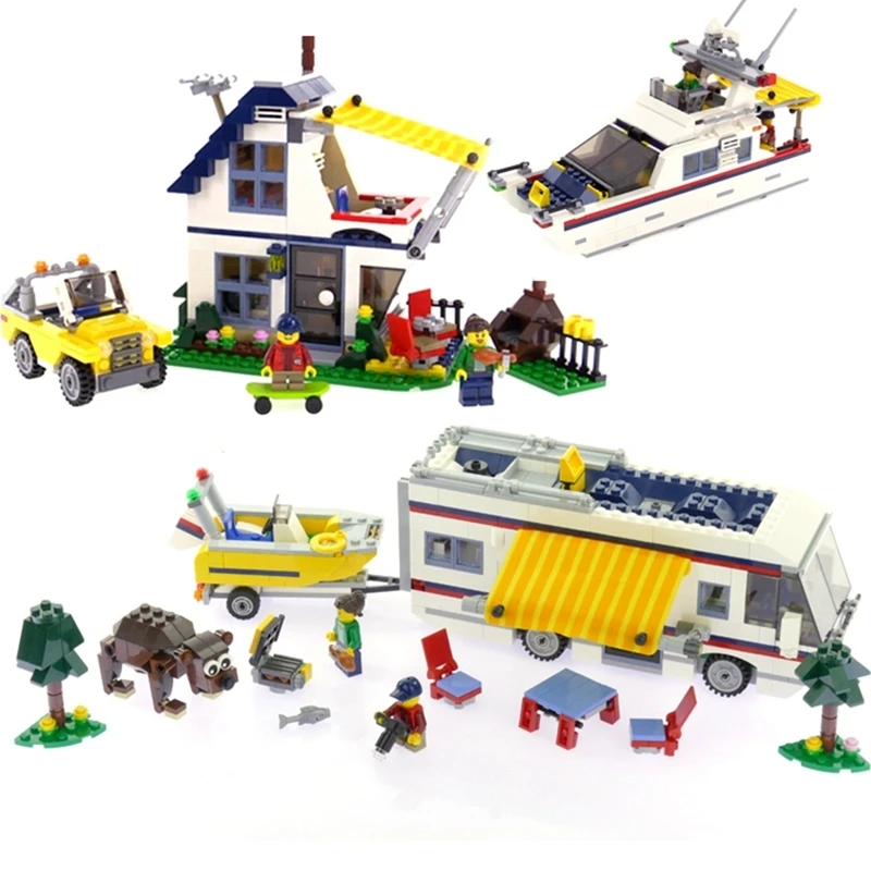Детские игрушки 3117 отпуск бегства Camper летние домашние архитектор 1 Building Block Набор