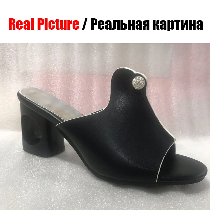 DoraTasia/Новинка лаконичные женские черные мюли лето 2019 элегантные туфли на высоком