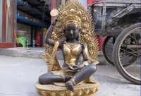 fast shipping usps to usa s0651 chinese buddhism temple copper bronze vajrapani kwan yin guan yin buddha statue