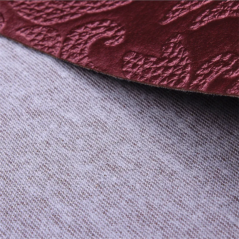 Lychee Life A4 Embossed Stripe Printed Faux Leather Fabric Floral Synthetic Leather DIY Sewing Material for Handbags