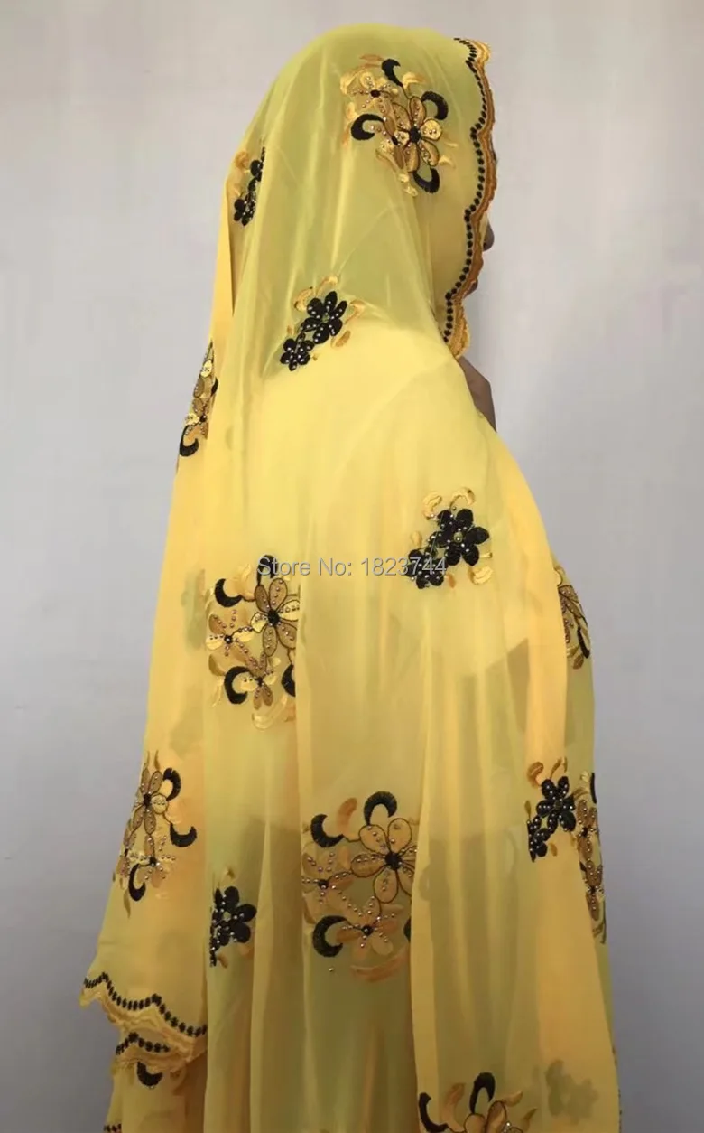 AHT798-11 nice-looking African wrap with stones good quality embroidered chiffon lace for headtie! 1pcs/bag | Дом и сад