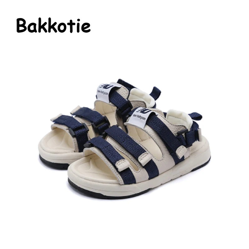 Bakkotie 2018 новые летние для маленьких мальчиков модные пляжные сандалии девочек