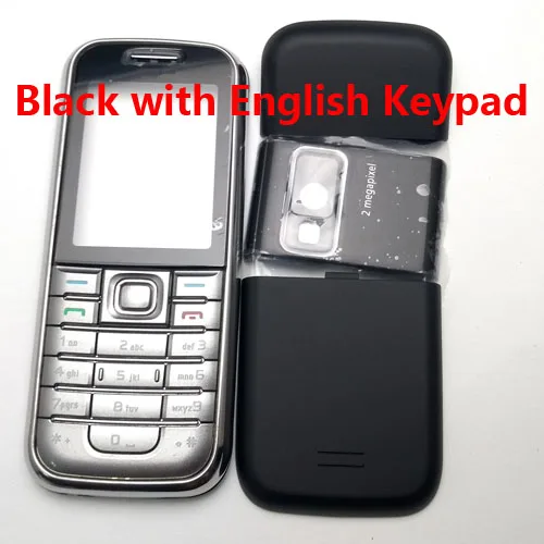 Black Sliver English Полный Корпус для мобильного телефона, чехол на английском или тайн или клавиатура с русским шрифтом для Nokia 6233+ инструмент - Цвет: Black Sliver English